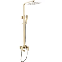 Душевая система Abber Daheim AF8216GL 250 мм, со смесителем, золотой матовый