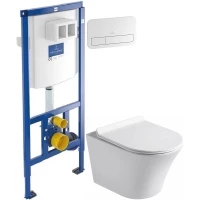 Комплект подвесной унитаз MEER MR-2104 + система инсталляции Villeroy & Boch 92246100 +  92249068