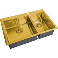 Кухонная мойка Zorg SH 78-2-51-L BRONZE 78x51 см, бронза