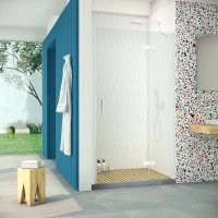 Душевая дверь Vegas Glass AFP Retta 95 01 crystalvision R 95 см R, профиль белый, стекло прозрачное