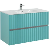 Тумба под раковину Art&Max Elegant AM-ELEGANT-900-2C-SO-MM-LED 90 см, подвесная, с LED-подсветкой ручек, ментол матовый