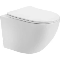 Унитаз подвесной Abber Bequem AC1100T безободковый, торнадо, с сиденьем микролифт, белый