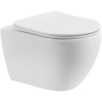 Унитаз подвесной Cezares Stylus CZR-546-TH-TOR/SC безободковый, торнадо, с сиденьем микролифт, белый