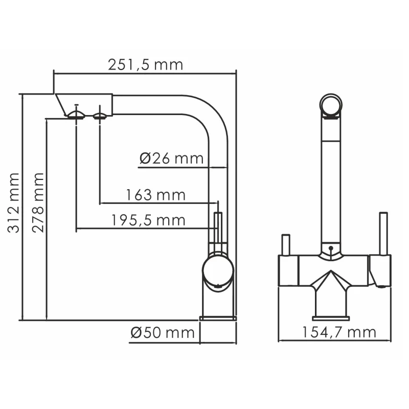 Смеситель для кухни с подключением к фильтру WasserKRAFT A8367