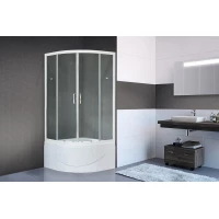 Душевой уголок с поддоном Royal Bath RB100BK-T 100x100 см, профиль белый, стекло прозрачное