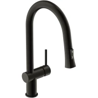 Смеситель для кухни Cersanit Melar A68228 с выдвижным изливом, черный матовый