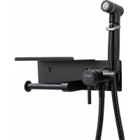 Гигиенический душ Frap F2075-6 со смесителем, черный матовый 