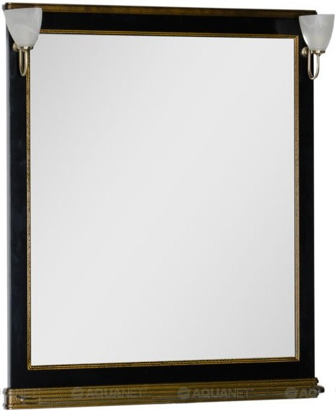 Зеркало 102,2х100 см черный/золото Aquanet Валенса 00180294 зеркало 92 2х100 см белый серебро aquanet валенса 00180040