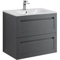 Тумба под раковину Art&Max Platino AM-Platino-600-2C-SO-GM-Cer 60,2 см, подвесная, серый матовый