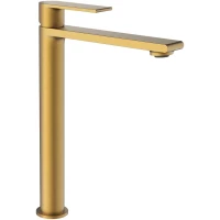 Смеситель для раковины Vincea Vogue VBF-1V2BG без донного клапана, золотой матовый