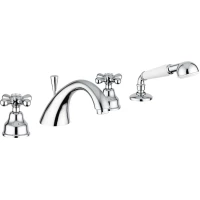 Смеситель на борт ванны Emmevi Deco Classic 12120/CR с душевым гарнитуром, хром