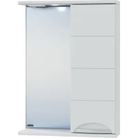 Зеркальный шкаф 50x72 см белый глянец Санта Родос 106014