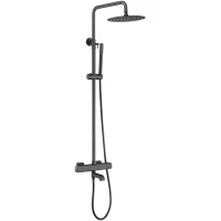 Душевая система Grocenberg GB7005BG 250 мм с термостатом, графит