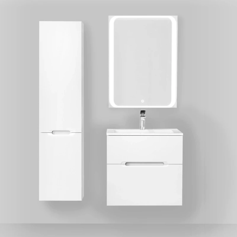 Комплект мебели белый 62 см Jorno Modul Mol.01.62/P/W + Mol.08.65/W + Mol.02.60/W