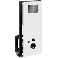 Инсталляция для унитаза WasserKRAFT Glan 66 66TLT.010.ME.WH.PB04 с кнопкой смыва, черный глянец