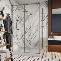 Душевой уголок Ceruttispa Ceza's 120 118x88 см, профиль хром, стекло прозрачное