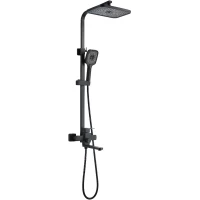 Душевая система Shevanik S7036H 290x195 мм, со смесителем, черный матовый