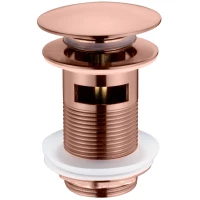 Донный клапан для раковины Boheme 612/2-CB с переливом, медь матовая