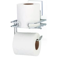 Держатель туалетной бумаги Tekno-tel EF275 двойной, самоклеящийся, хром