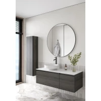 Комплект мебели Armadi Art Quatro Oak Antracite 790-M2-120-OA-A + 792-120-W + 801-MW + 545-100-GM 121 см L, подвесной, со столешницей, темный дуб