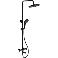 Душевая система Gappo G2403-56 260 мм, с термостатом, хром/черный матовый
