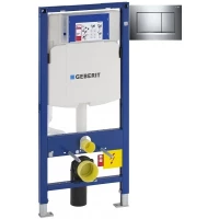 Инсталляция для унитаза Geberit Duofix Sigma 30 111.300.00.5 + 111.815.00.1 + 115.883.KH.1 с кнопкой смыва, хром/матовый хром/хром