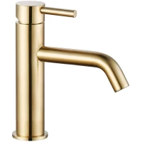 Смеситель для раковины AQUAme Siena AQM6210GG без донного клапана, золотой