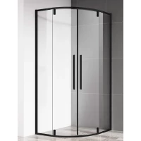 Душевой уголок AQUAme AQM7101-2-9 89,5x89,5 см, профиль черный матовый, стекло прозрачное