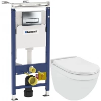 Комплект подвесной унитаз Jaquar Solo SLS-WHT-6953BIUFSM + система инсталляции Geberit 458.125.21.1