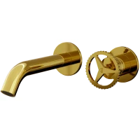 Смеситель для раковины Remer Chrono CH15PLDO встраиваемый, без донного клапана, золотой