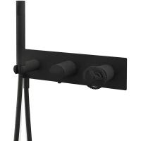 Смеситель для ванны Remer Chrono CH97D2NO встраиваемый, с душевым гарнитуром, черный матовый