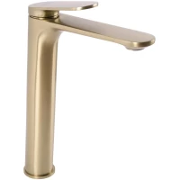 Смеситель для раковины Rea Marco REA-B4895 без донного клапана, золотой матовый