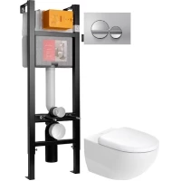 Комплект подвесной унитаз Duravit Architec 45720900A1+ система инсталляции Jacob Delafon E33131RU-NF + E20859-CP-MTC