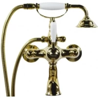 Смеситель для ванны Magliezza Bianco 50603-do с душевым гарнитуром, золотой