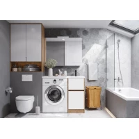 Комплект мебели белый глянец/дуб сантана 105 см Акватон Лондри 1A267001LH0C0 + 1A274901LH010 + 1A72223KLH010 + 1A267302LH010