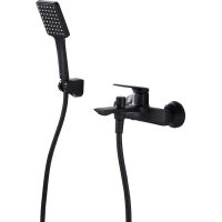 Смеситель для ванны Knotlor Vigor KN-71/BL с душевым гарнитуром, черный матовый