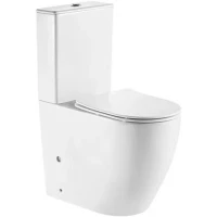 Унитаз-компакт CeramaLux 1289A безободковый, с сиденьем микролифт, белый