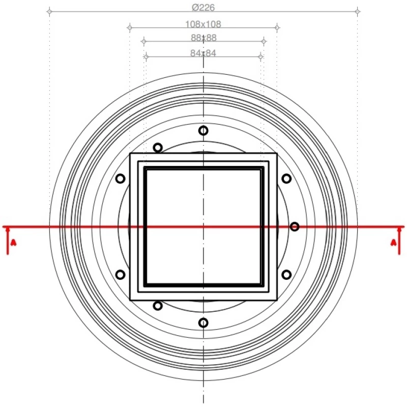 Душевой трап 94x94/50 мм 2 в 1 с основой под плитку Pestan Confluo Standard Plate Vertical 13702567