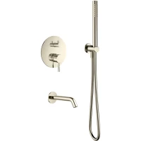 Смеситель для ванны AQUAme AQM8406BN встраиваемый, с душевым гарнитуром, никель матовый