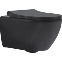 Унитаз подвесной beWash Bogen 88303270 безободковый, с сиденьем микролифт, черный матовый