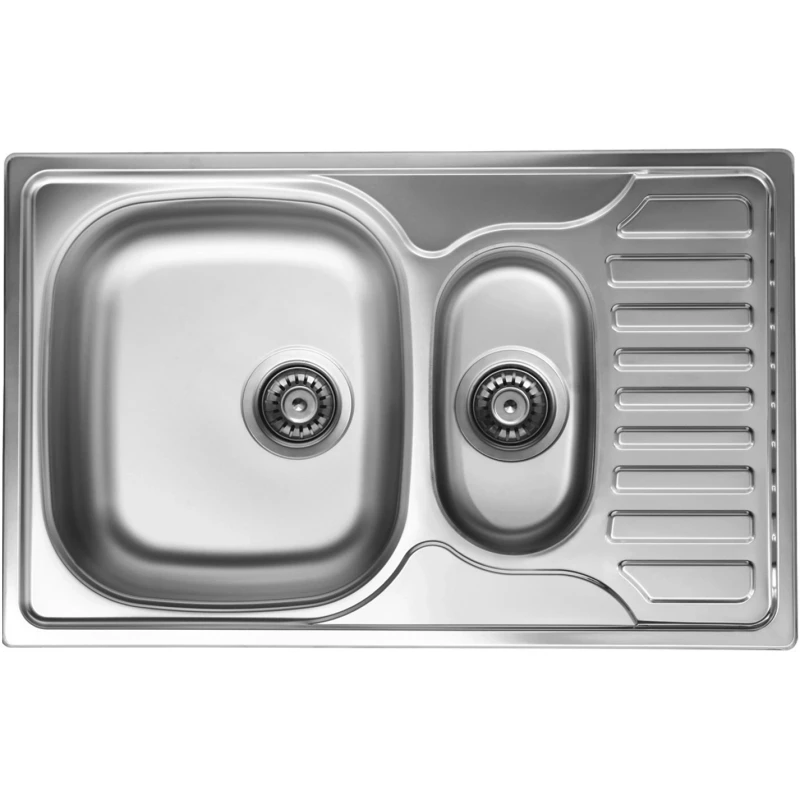 Кухонная мойка полированная сталь Ukinox Комфорт COP780.490 15GT8K 2L