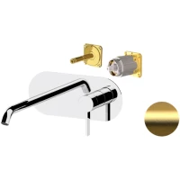 Смеситель для раковины Remer Metrica MC15KBBG встраиваемый, без донного клапана, золотой матовый