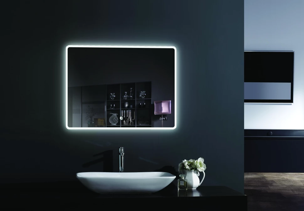 Зеркало с подсветкой 100x80 см Esbano ES-2073KDS зеркало cersanit led 011 design 100x80 см с подсветкой часы металл рамка прямоугольное 758380