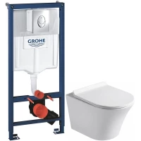 Комплект подвесной унитаз MEER MR-2104 + система инсталляции Grohe 38721001