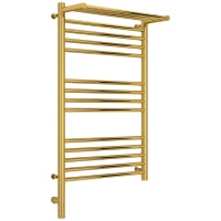 Полотенцесушитель электрический 800x500 золотой МЭМ левый Сунержа Богема с полкой 3.0 03-5806-8050