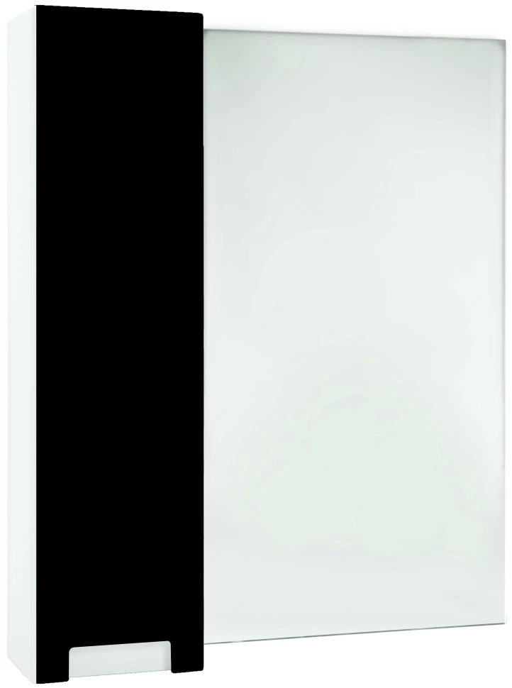 Зеркальный шкаф 78x80 см черный глянец/белый глянец L Bellezza Пегас 4610413002049 зеркальный шкаф 68х80 см белый глянец l bellezza пегас 4610411002010