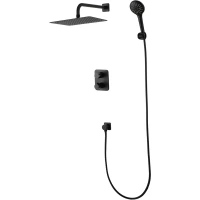 Душевой комплект Lemark Bronx LM3749BL 300x200 мм, с термостатом, черный матовый