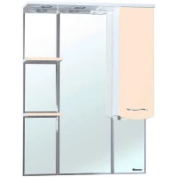 Зеркальный шкаф 83x100 см бежевый глянец/белый глянец R Bellezza Мари 4612914001224