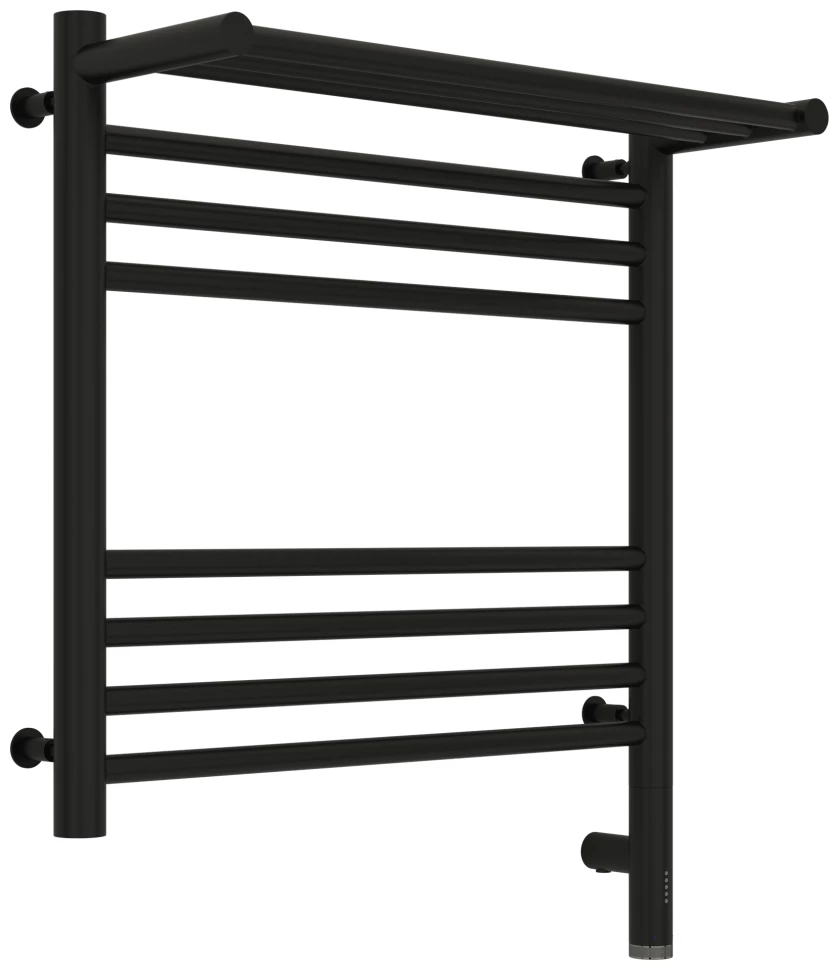 

Полотенцесушитель электрический 500x500 черный матовый МЭМ правый Сунержа Богема с полкой 3.0 31-5807-5050