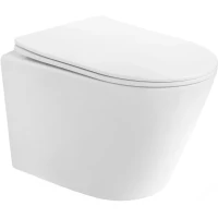 Унитаз подвесной Abber Bequem AC1102T безободковый, торнадо, с сиденьем микролифт, белый